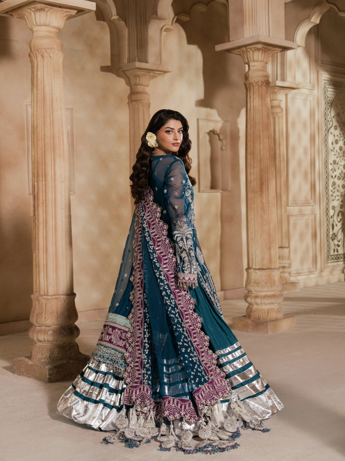 Designer bridal lehenga with intricate floral embroidery