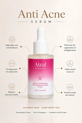  Aizal Anti Acne Serum designed for pore care and smoother-looking skin.