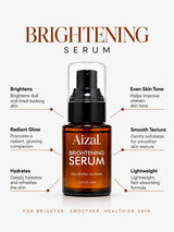 Aizal Brightening Serum bottle displayed against a clean white studio background.
