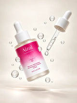 Aizal Anti Acne Serum in a pink and white dropper bottle.